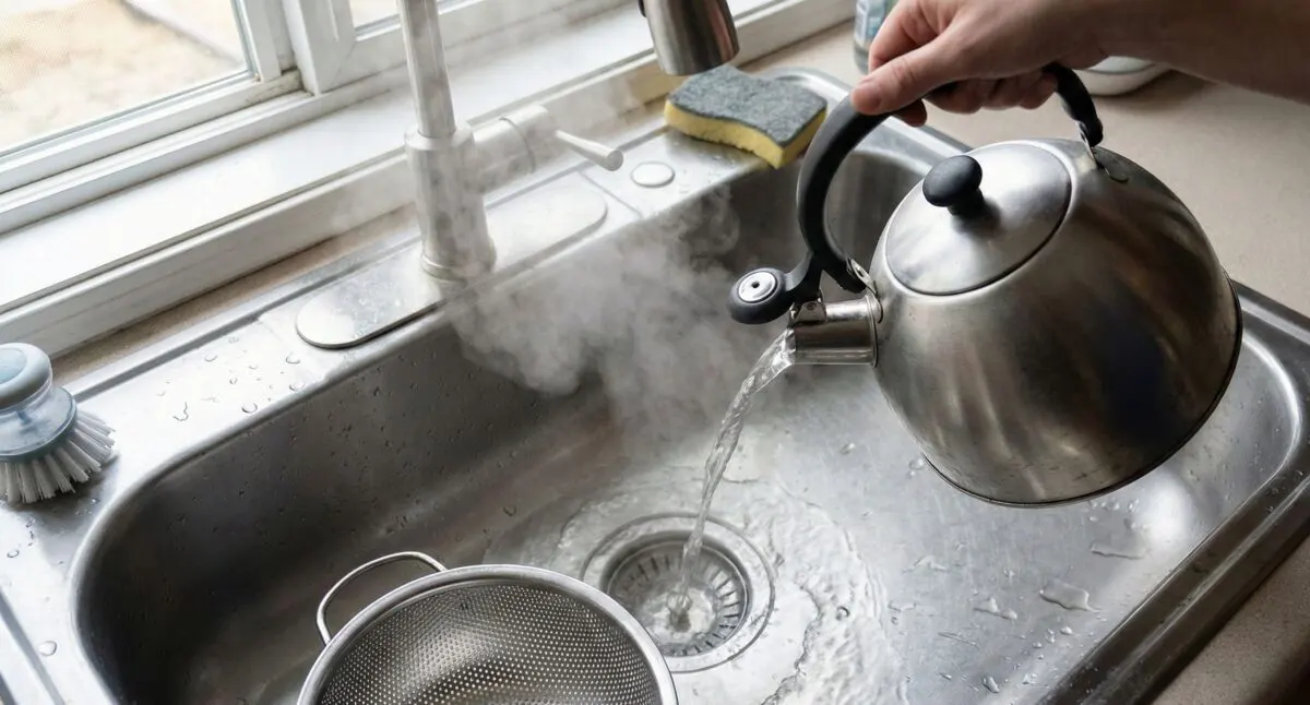 Nước nóng giúp hòa tan lớp mỡ tích tụ trong đường ống